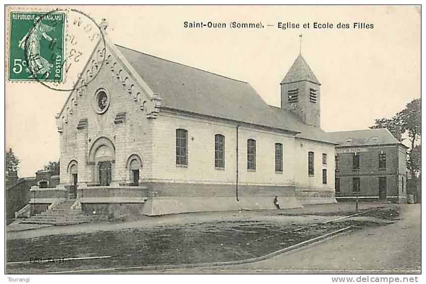 Somme : Dec11b 515 : Saint-Ouen  -  Eglise  -  Ecole Des Filles - Saint Ouen