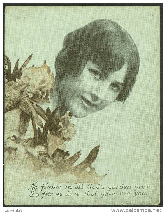 Novelty :  A Miniature Postcard  "No Flower In All God's Garden Grew.....".  C1910 - Other & Unclassified
