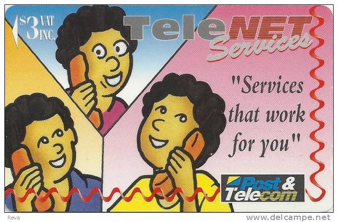 FIJI $3  TELENET ADD WOMAN CHILD CARTOON 1994 GPT FIJ-064 READ DESCRIPTION !! - Fidji