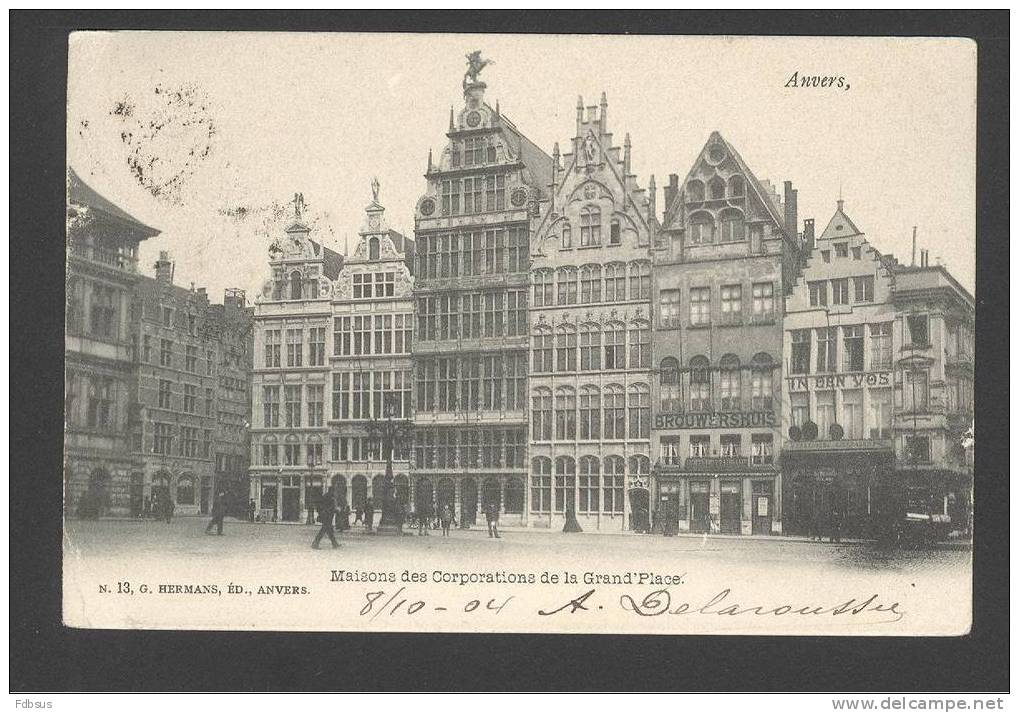 1904 ED. HERMANS  NR 13 - GROTE MARKT - GILDENHUIZEN - MAISONS CORPORATIONS - ANVERS - ANTWERP - A ROCHECHOUART - Antwerpen