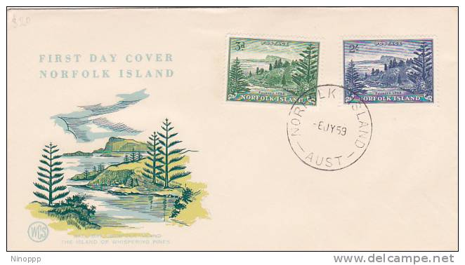 Norfolk Islands-1959 Ball Bay  WCS FDC - Norfolk Island