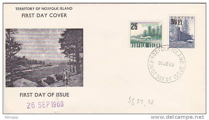 Norfolk Islands-1960 Surcharges 2s5d & 1s1d  FDC - Norfolk Island