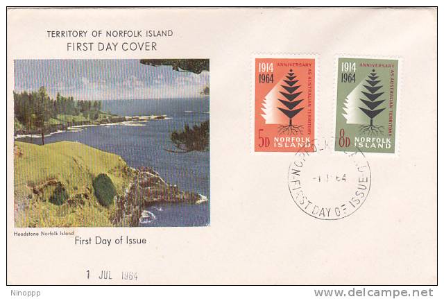 Norfolk Islands-1964  50th Anniversary Proclamation FDC - Norfolk Island