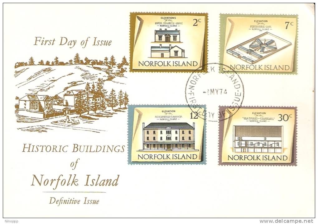 Norfolk Island-1974 Historic Building Of Norfolk Island  May 74 FDC - Norfolk Island