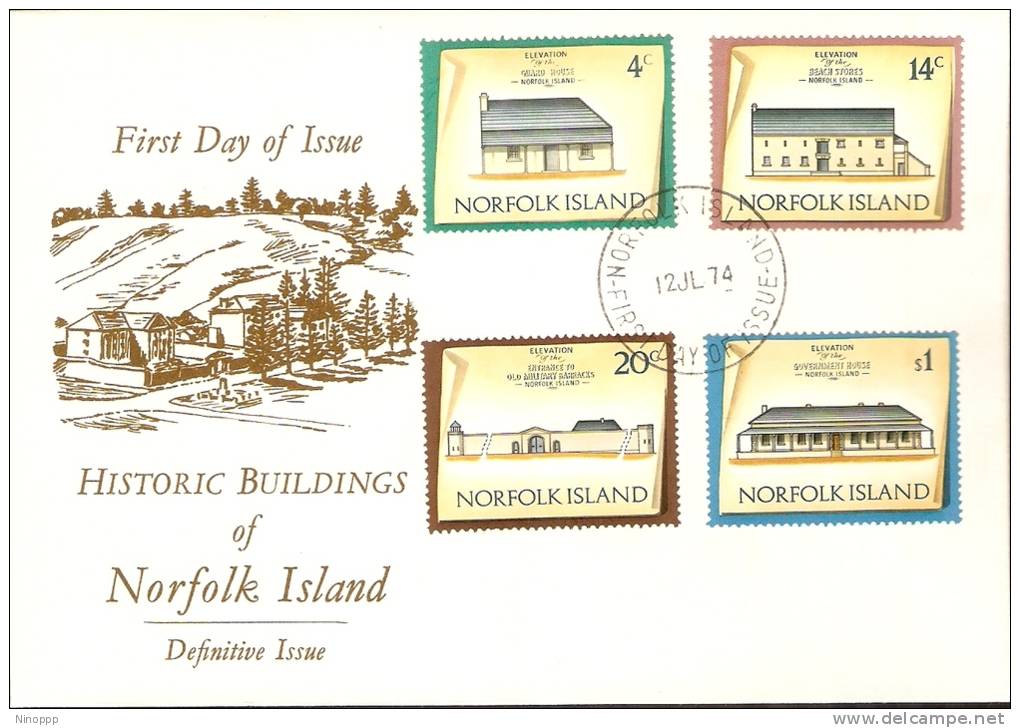 Norfolk Island-1974 Historic Building Of Norfolk Island Jul 74 FDC. - Norfolk Island