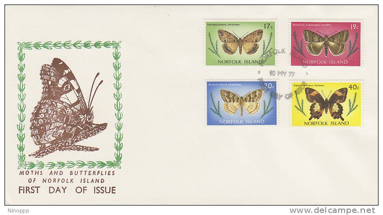 Norfolk Island-1977 Butterflies Dated May 77 FDC - Norfolk Island