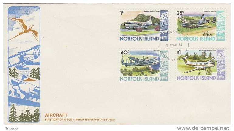 Norfolk Island-1981 Aircrafts IV   FDC - Norfolk Eiland