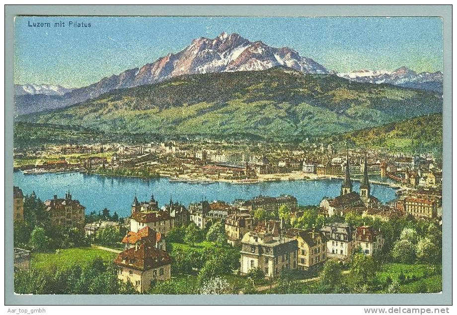 LU LUZERN Mit  Pilatus Ungebraucht Off. PK Sängerfest 1925 - Lucerne