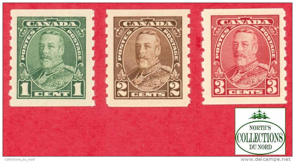 Canada # 228, 229, 230 Scott - Unitrade - Mint - Set Of 3 - George V Coil - Dated: 1935 - Unused Stamps