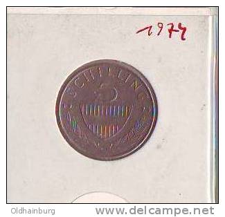 0397b4: Österreich 5 Schilling 1974 Gute Umlaufqualität - Autriche