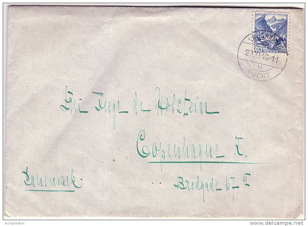 Cov036 1948 Switzerland Cover To Denmark, Complete With Letter - Lettres & Documents