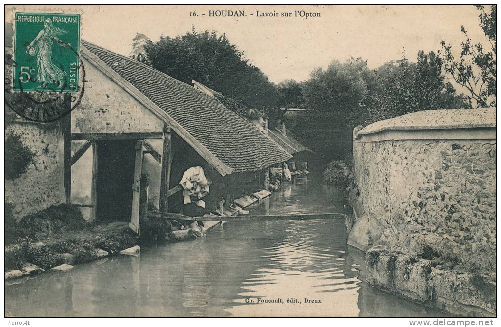 HOUDAN - Lavoir Sur L'Opton (lavandières) - Houdan