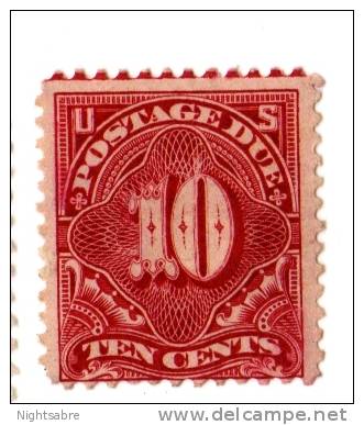 USA Postage Due Stamp - 1894 - J 35 -10c Deep Claret -( 3890) - Oblitérés