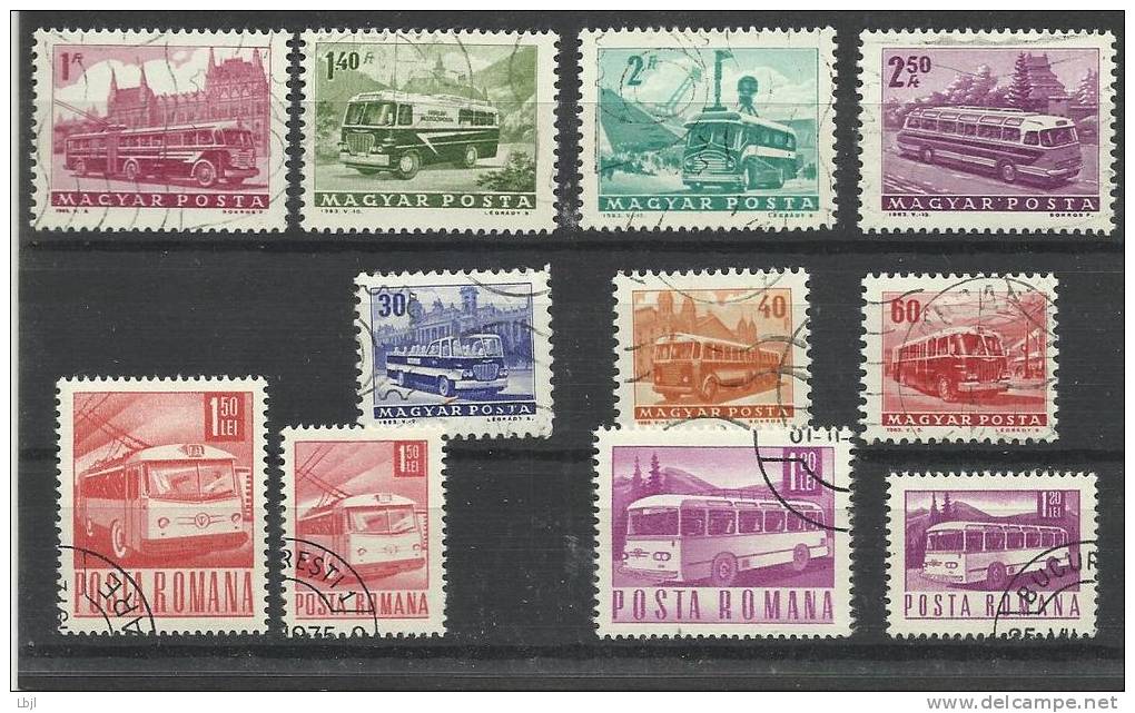 LOT De 11 Timbres De " CAR ", D' HONGRIE & ROUMANIE - Trucks