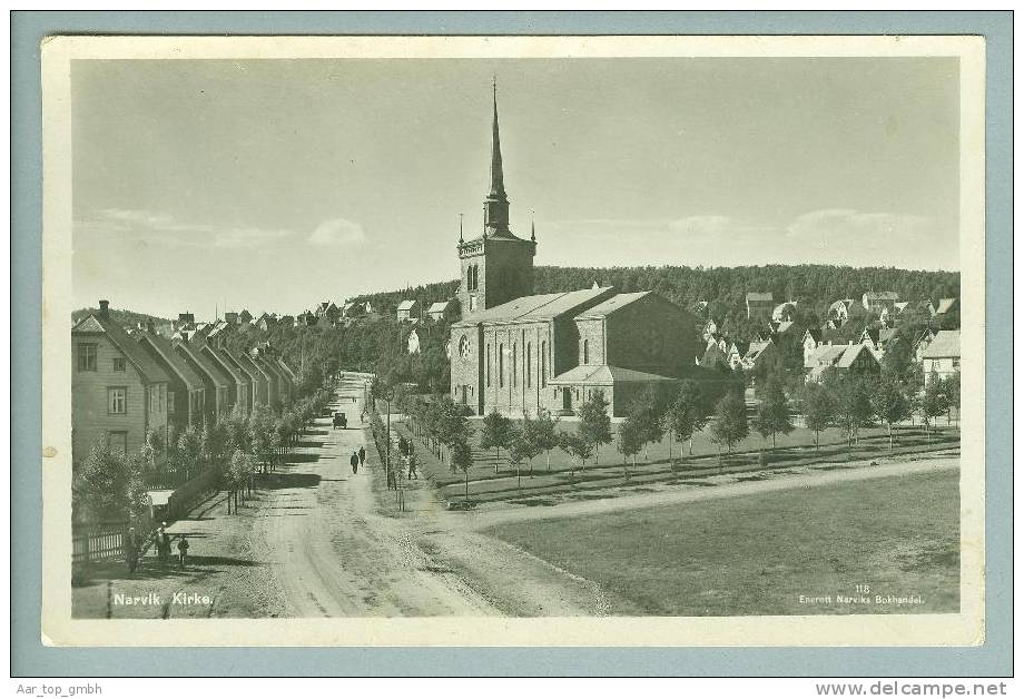 Norwegen NARVIK Kirk ~1940 Ungebraucht Foto Enerett #118 - Norwegen