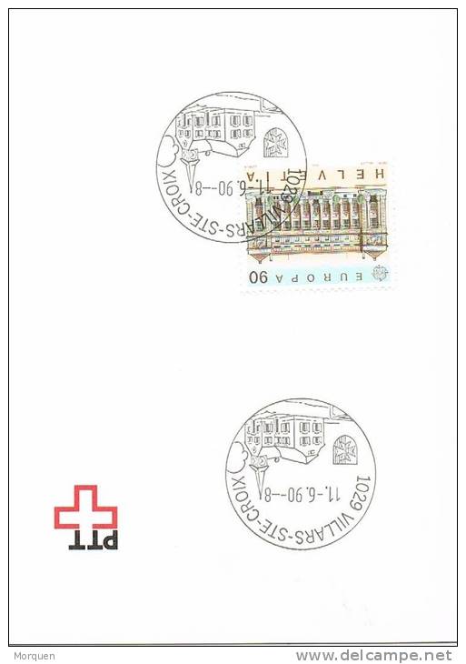 41258. Tarjeta VILLARS Ste CROIX (Suiza) 1990. Stamp Tema EUROPA - Briefe U. Dokumente