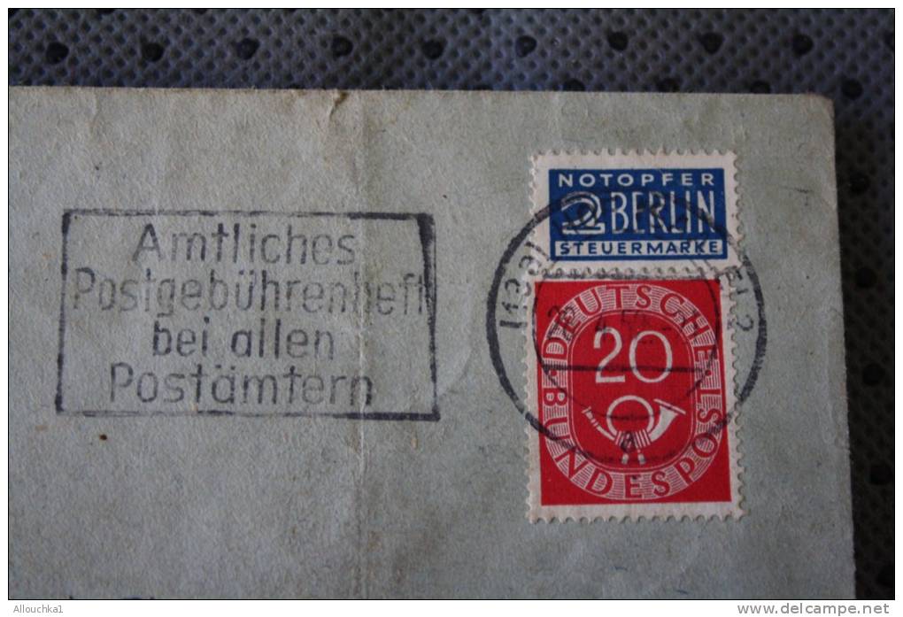 COVER BAHNHOFSTRASSE POSTFACH LETTER MARCOPHILIA TIMBRE NOTOPFER 2 BERLIN STEUERMARKE ESCHENBA DEUTSCHE BUNDESPOST 1 - Covers & Documents