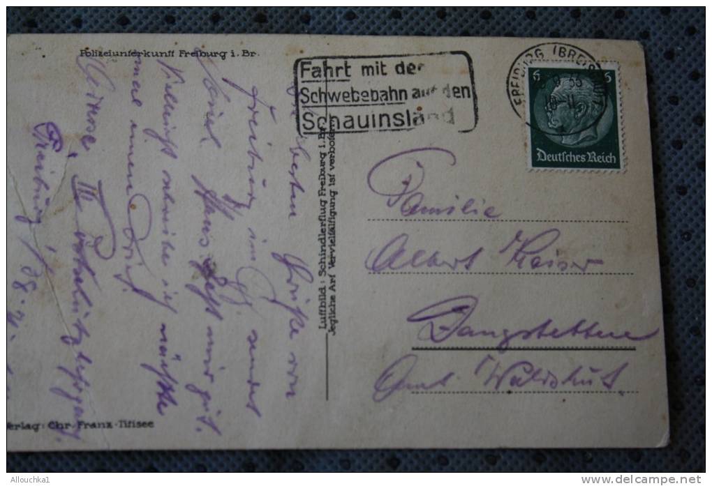 DEUTSCHE REICH 1933  DE .FREIBURG    COVER  MARCOPHILIA  POUR   DANGSTETTEN .SUR CPA FRIBURG - Briefe U. Dokumente