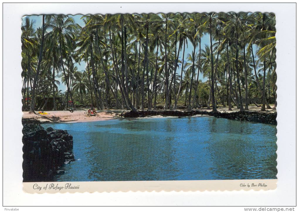 COLORFUL LAGOON AND BEACH AT THE HISTORIC "CITY OF REFUGE" ISLAND OF HAWAII, SOUTH OF KONA IN HAWAII - Autres & Non Classés