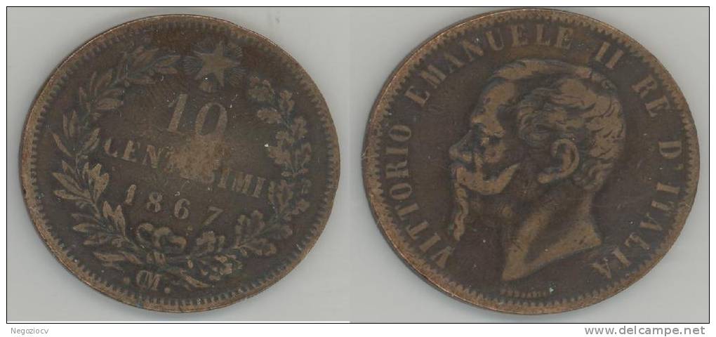 Regno - 10 Centesimi 1867 OM - 1878-1900 : Umberto I