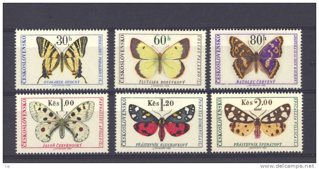 T 719  -  Yougoslavie  -  1966  :  Yv  1185-92    **   Papillon - Butterfly - Neufs