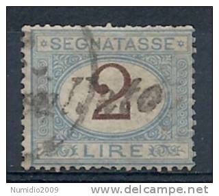 1870-74 REGNO USATO SEGNATASSE 2 LIRE - RR9596 - Taxe