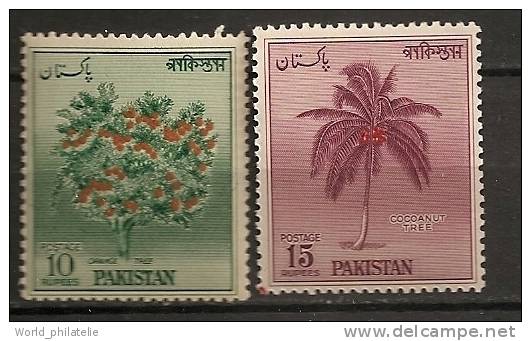 Pakistan 1957 N° 89 / 89A ** République Islamique, Flore, Arbres, Oranges, Oranger, Cocotier, Noix De Coco - Pakistan