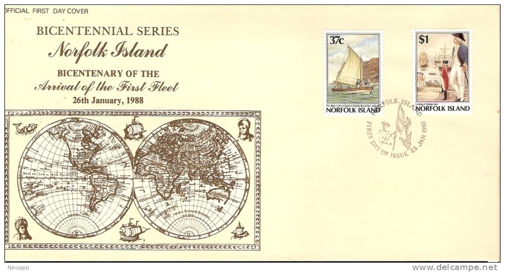 Norfolk Island-1988 Arrival First Fleet  FDC - Norfolk Island