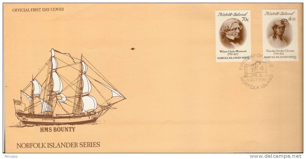 Norfolk Island-1990 Islanders FDC - Ile Norfolk