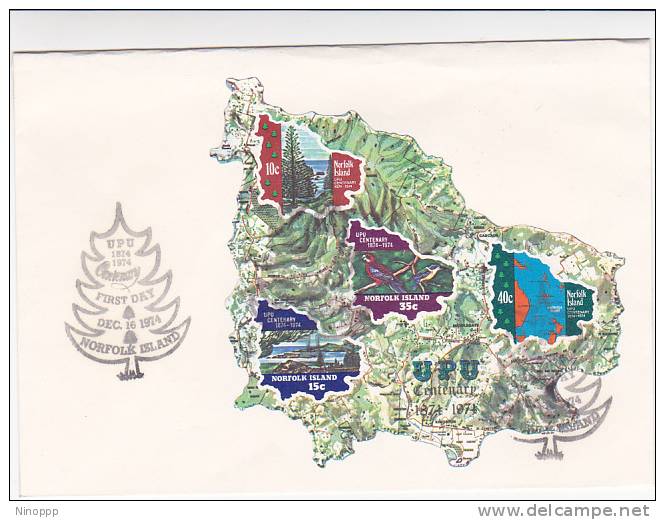 Norfolk Island 1974  UPU  Souvenir Sheet FDC - Norfolk Island