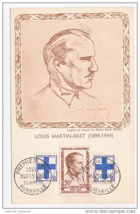 CPM - Louis Martin Bret (Résistance) - Marseille 1959 - Lettres & Documents