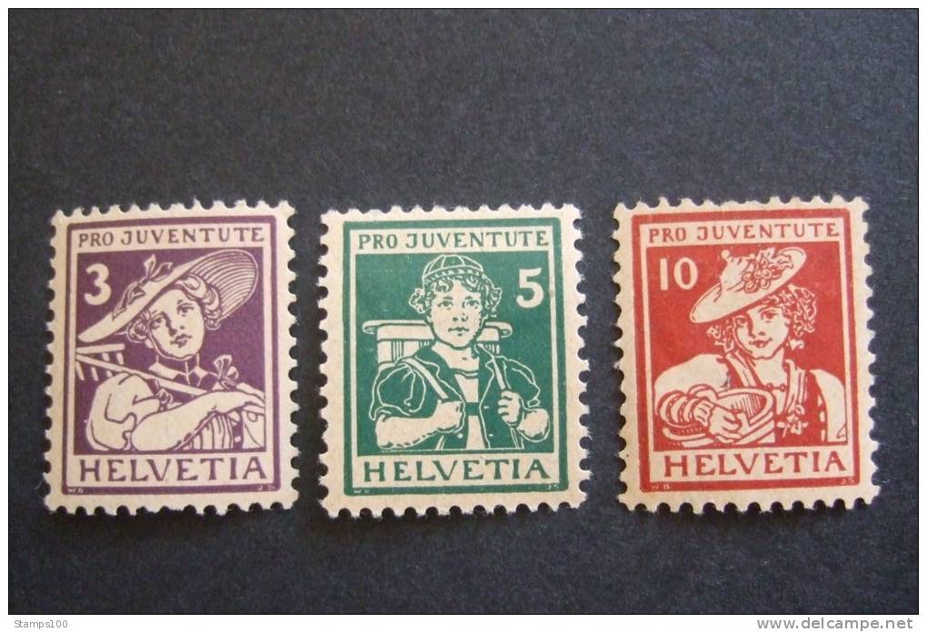 SWITZERLAND  1915 PROJEVENTUTE   YVERT 151/53   ZUMST PJ 4/6   MICHEL  130/32       MNH **      (P60-NVT) - Unused Stamps