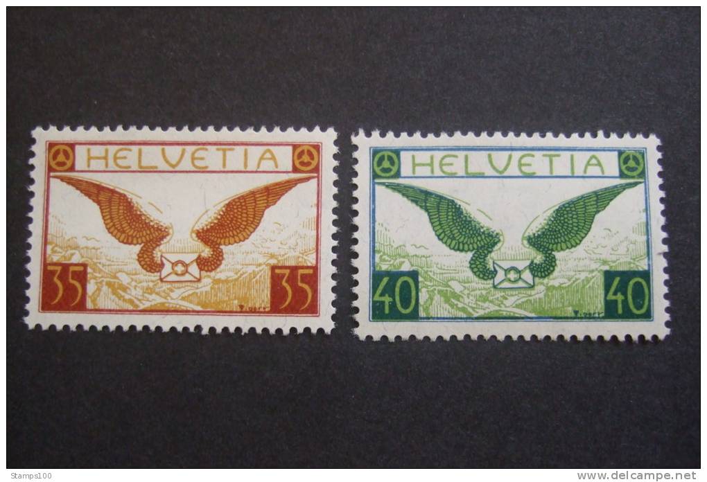 SWITZERLAND  1932  AIRMAIL    YVERT 13/14a   MICHEL  233/34x      MH *      (P60-NVT) - Unused Stamps
