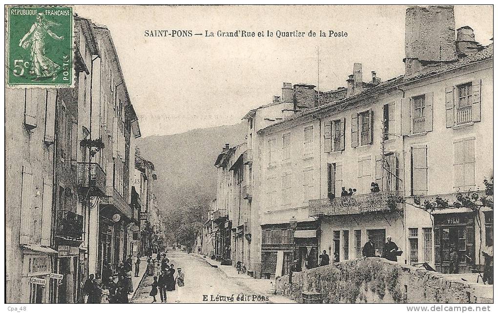 Hérault- Saint-Pons -La Grande Rue Et Le Quartier De La Poste. - Saint-Pons-de-Thomières