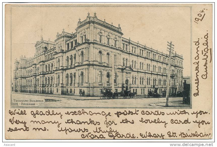 Brisbane Queenland  Treasury Buildings Diddams  P. Used 1904 - Brisbane