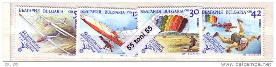 Bulgaria / Bulgarie 1989  FAI - AIR SPORTS  4v.-MNH - Fallschirmspringen