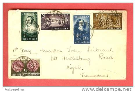 SOUTH AFRICA 1952 FDC Landing Jan Van Riebeeck 224-228 With Address - FDC