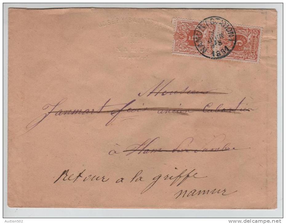 TP 28(paire) S/L. C.Namur(Station) En 1881 V.Ham-sur-Sambre Verso Manuel Décédé.. Signe Lebrun Retour.. C.Moustier 552 - 1869-1883 Léopold II