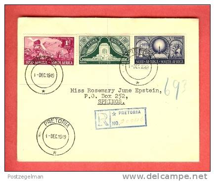 SOUTH AFRICA 1949 FDC Voortrekkers 217-219 With Address - FDC