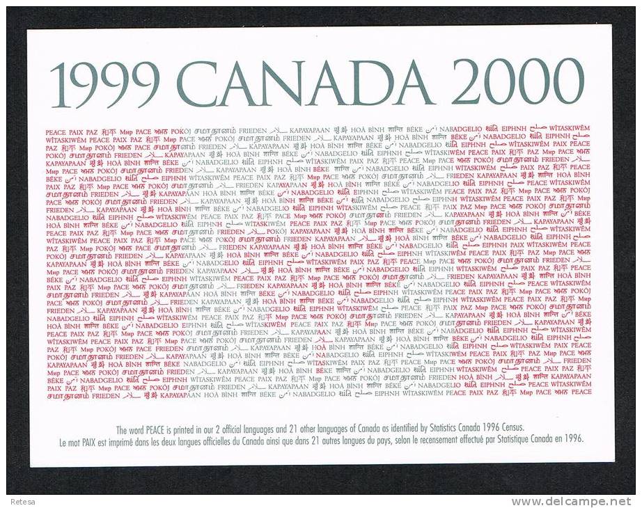 CANADA  OFFICIELE  MILLENNIUM POSTKAART  1999/2000 - 1953-.... Règne D'Elizabeth II