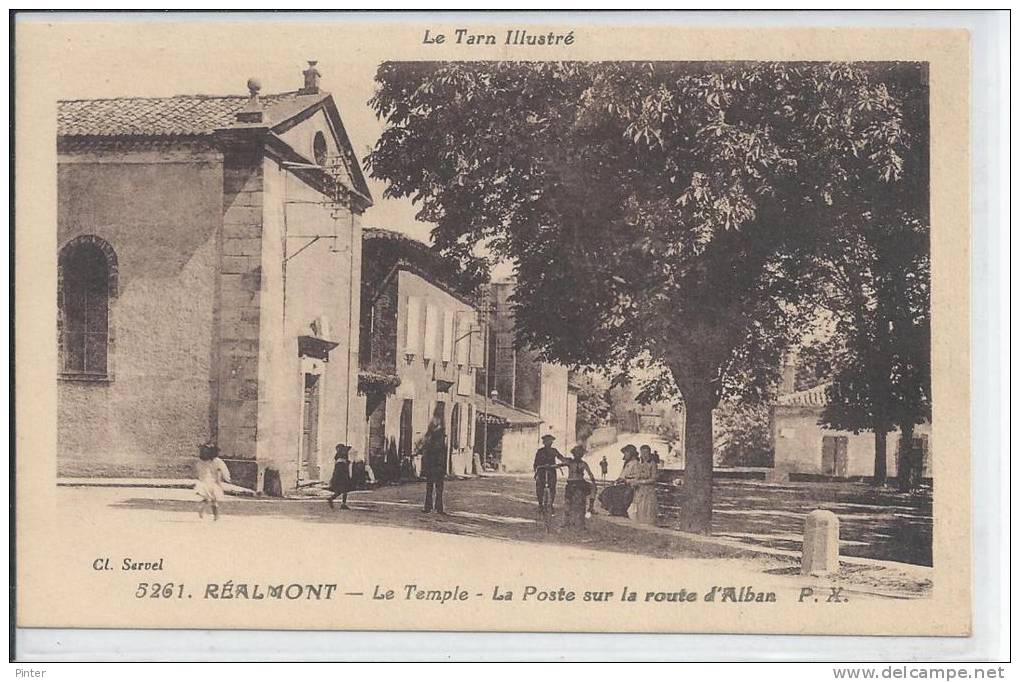 REALMONT - Le Temple - La Poste Sur La Route D'Alban - Realmont