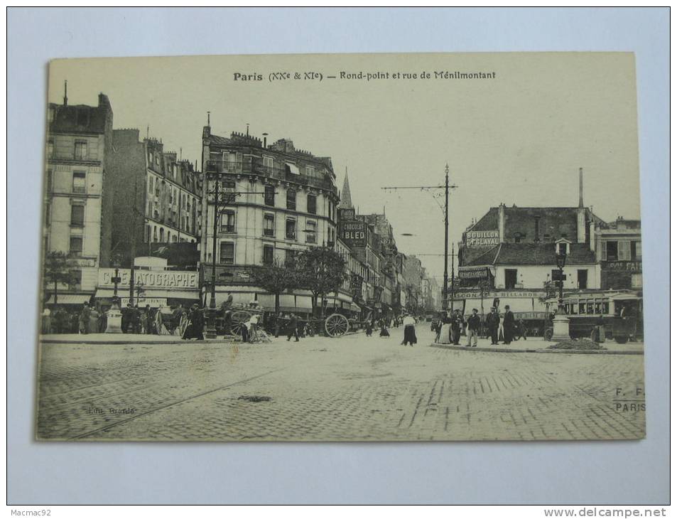 PARIS (XXe Et XIe) - Rond-point Et Rue De Ménilmontant. - Arrondissement: 19