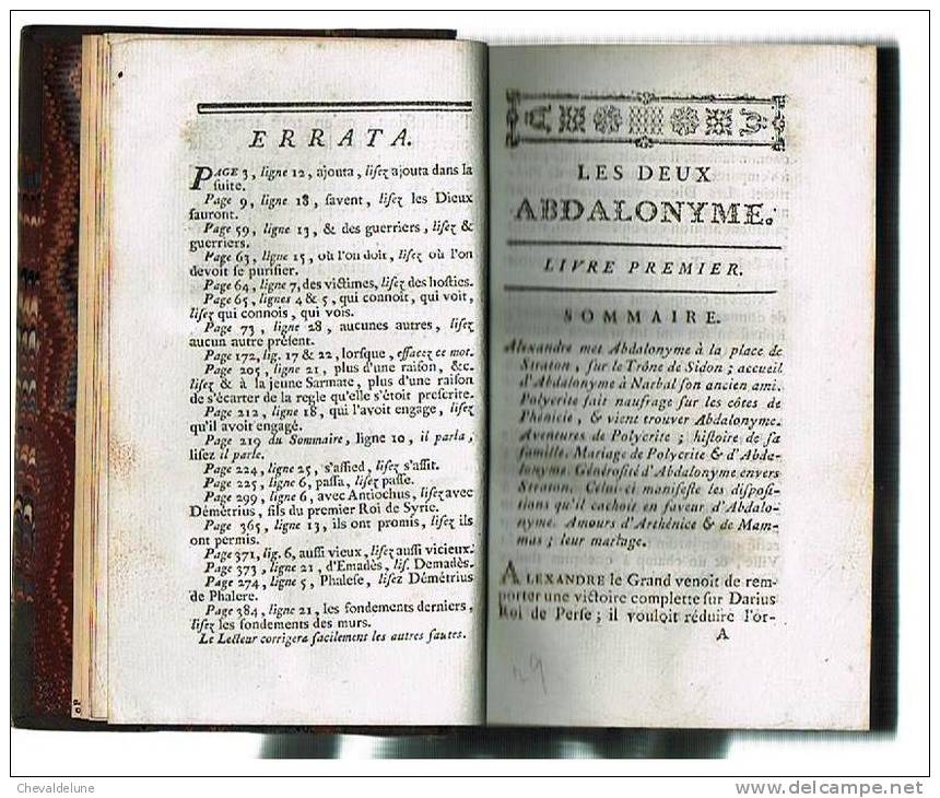 P.P.D.N. - LES DEUX ABDALONYME - XVIII° Siècle - 1701-1800