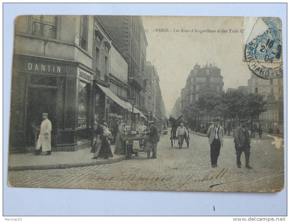 PARIS. - Les Rues D'Angoulème Et Des Trois Couronnes. - Arrondissement: 11