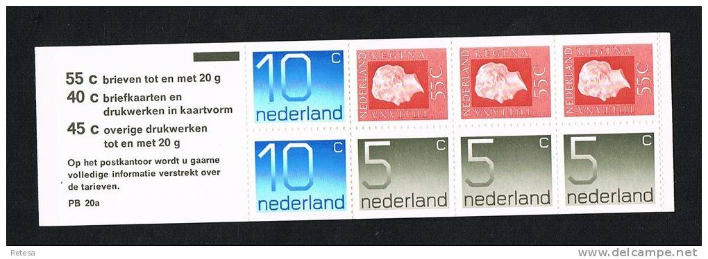 NEDERLAND CARNET KONINGIN JULIANA  + CIJFER CROUWEL   1976 ** - Carnets Et Roulettes