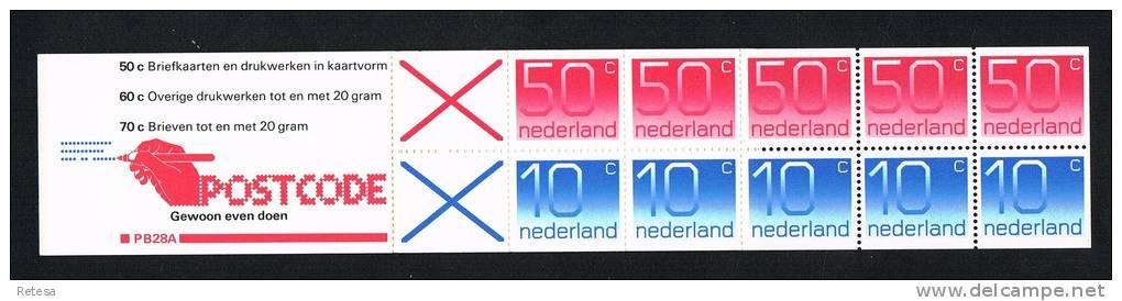 NEDERLAND CARNET  CIJFER CROUWEL   1982 ** - Carnets Et Roulettes