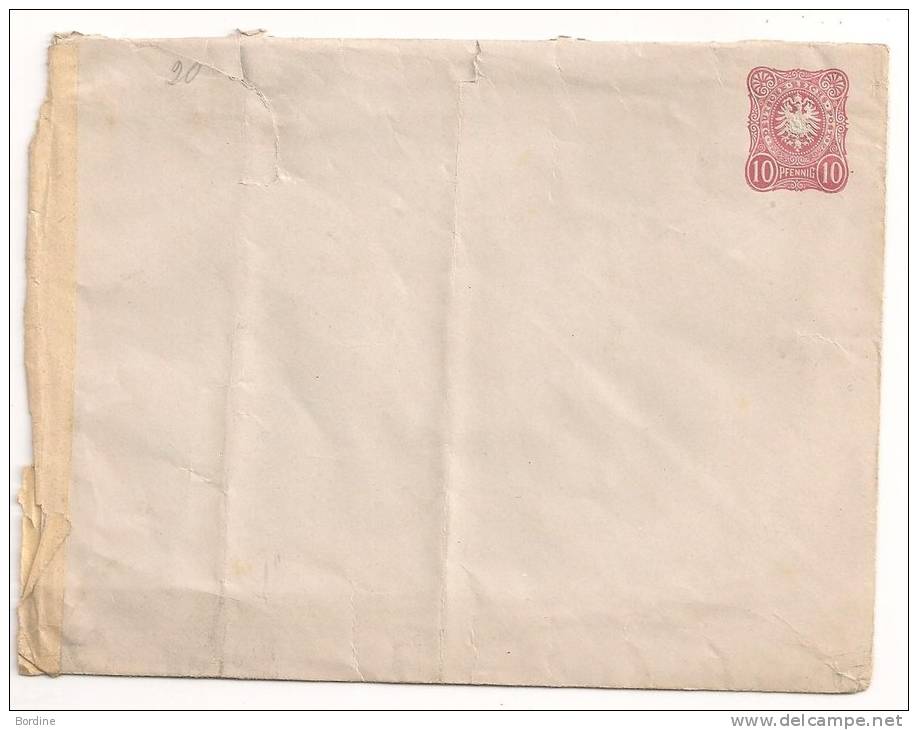 Lettre - Envloppe Entier Postal à 10 Pfennig Type Armoiries Sur Fond Rouge - 10 Pfennig - Etat Moyen - Postal  Stationery