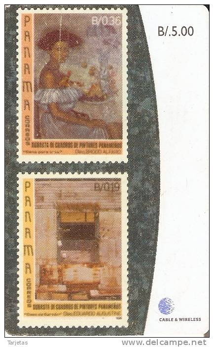 TARJETA DE PANAMA DE UNOS SELLOS DE PINTURA (STAMP-PAINTING) - Panamá