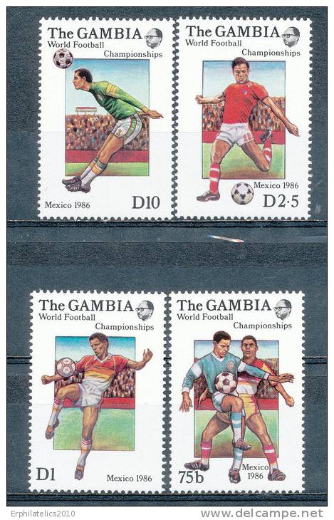 GAMBIA 1986 WORLD CUP SOCCER MEXICO SC# 615-618 VF MNH - Gambie (1965-...)