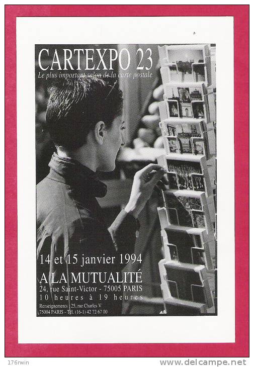 CP  CARTEXPO 23  PARIS MUTUALITE   1994   Photo  Del VALLE - Bourses & Salons De Collections